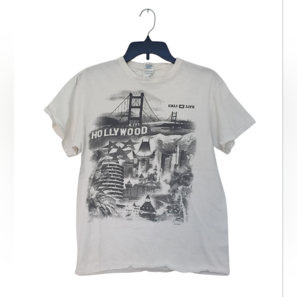 Hollywood Graphic Unisex Crewneck T-Shirt - White
